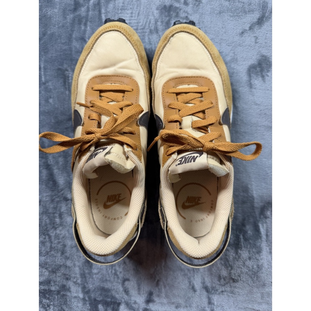 Nike Waffle Debut Women 8.5 Sesame Brown Suede Retro Sneakers DH9523-200
